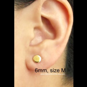 Polished 24K Gold Round Stud Earrings Plated Over 925 Sterling Silver ...