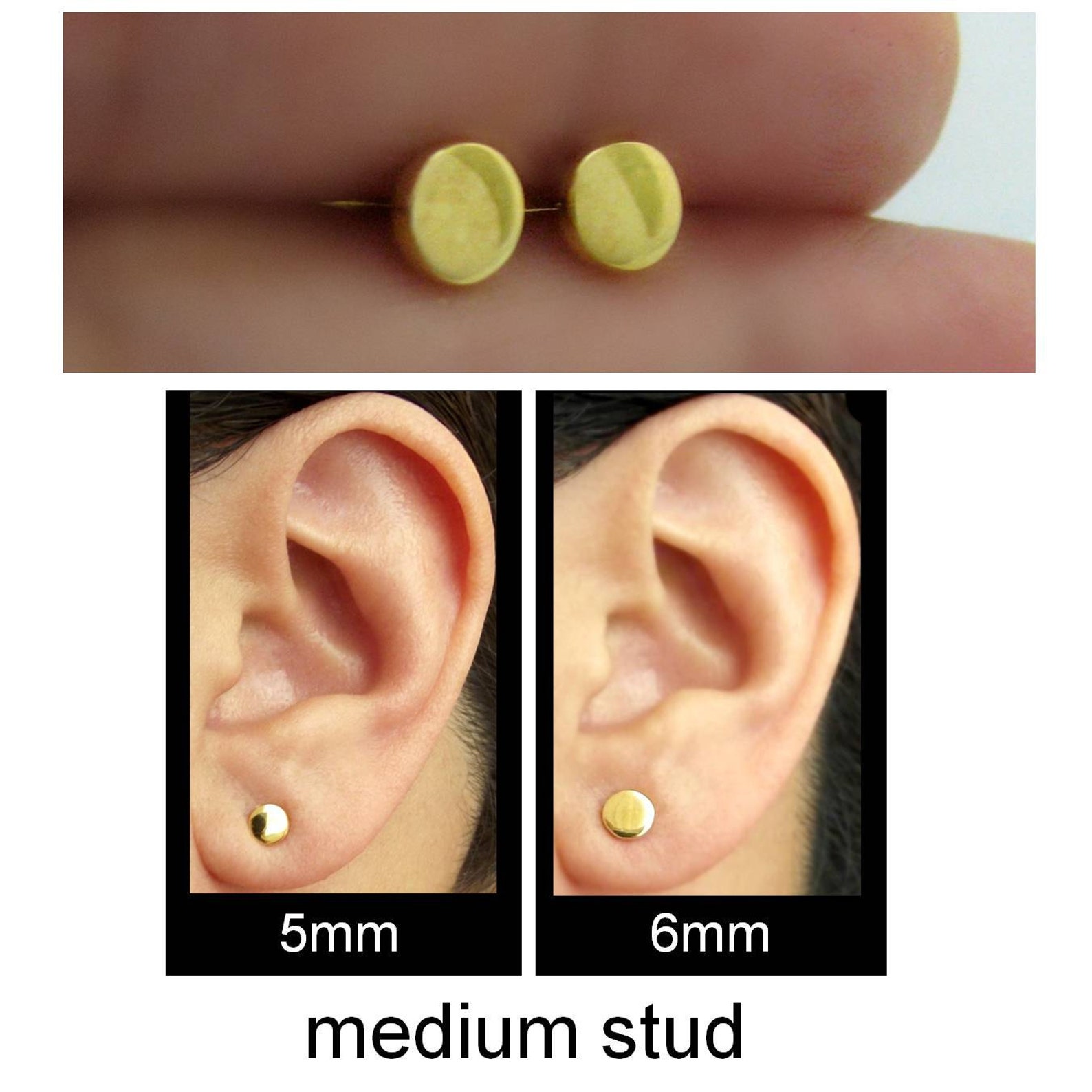 Men's Stud Earrings Daybreak Stud Earrings Flat Disc - Etsy