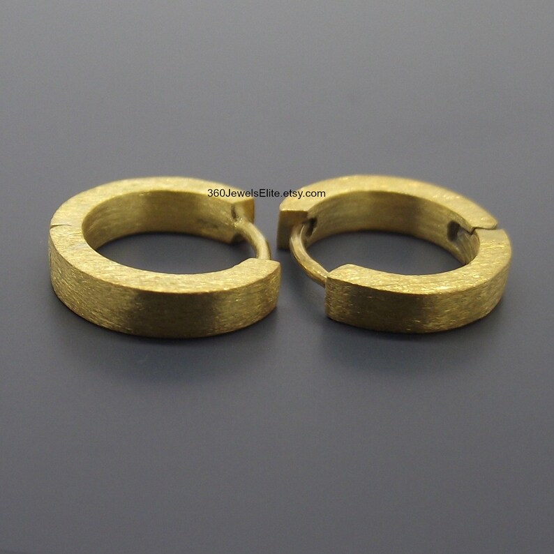 Golden mustard hoop earrings mens earrings cartilage Etsy