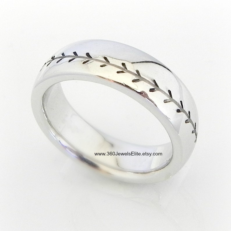 Baseball ring with engraving men/'s wedding band unique wedding band personalize sterling silver ring baseball design engraved rings