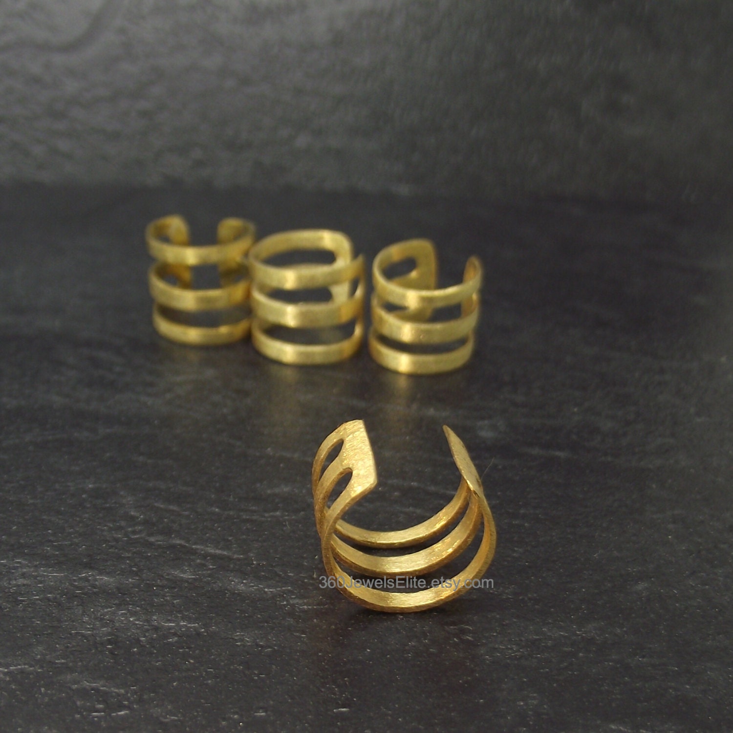 Men's Ear Cuff Triptych Bar Ear Cuff Gold Ear Cuff Etsy