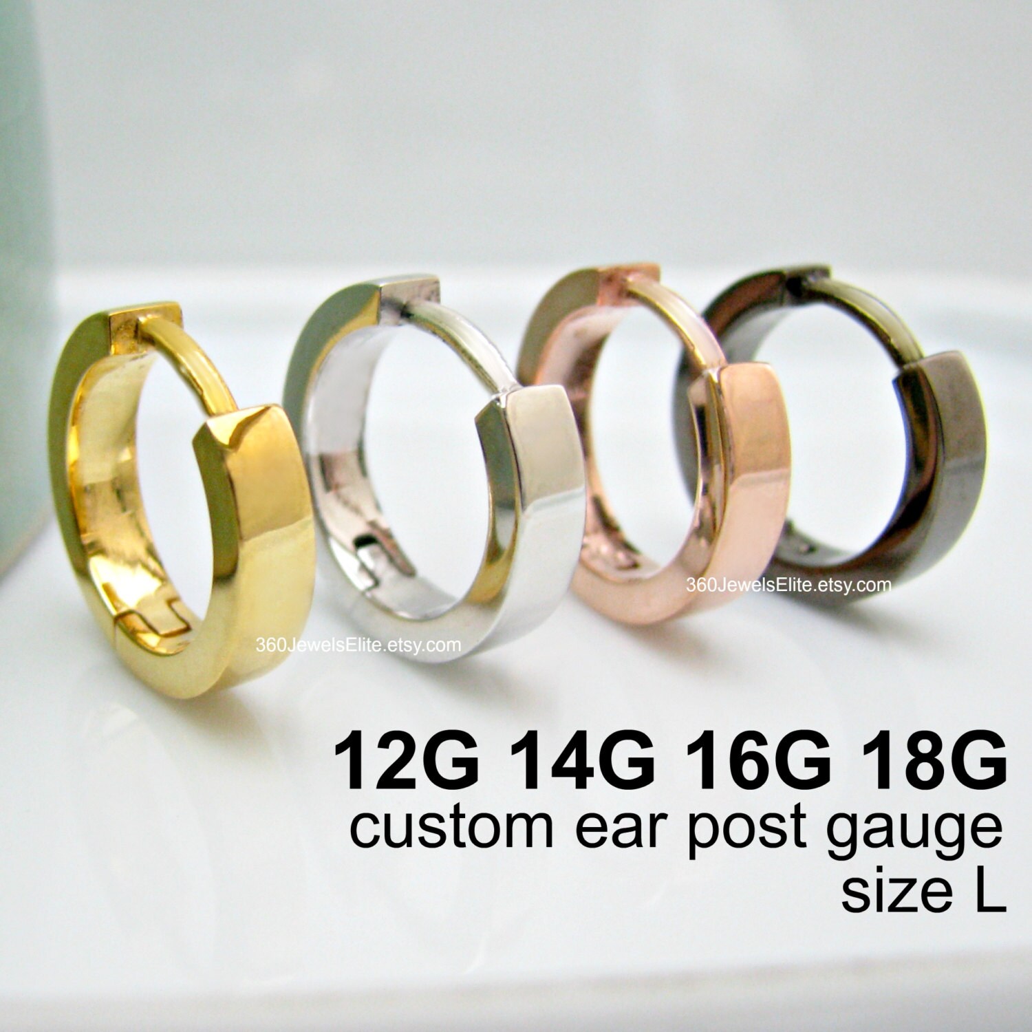 Large Hoop Earrings For Men Custom Gauged Earrings Gauge Etsy