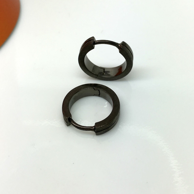18 gauge hoop earring gauged hoop earrings 18 gauge cartilage men/'s hoop earrings gauge conch E191 18G halved black hoop earrings