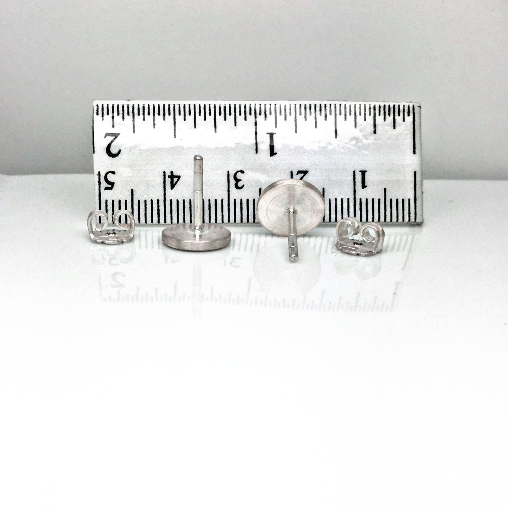 16 gauge silver stud earrings circular post earrings for men Etsy