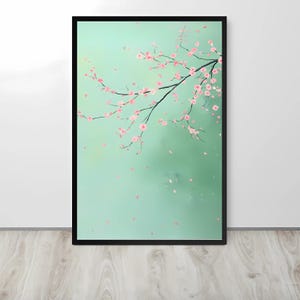 Cherry Blossom Wall Art | Japanese Sakura Print | Minimalist Floral Poster | Asian-Inspired Home Decor | Spring Bloom Artwork