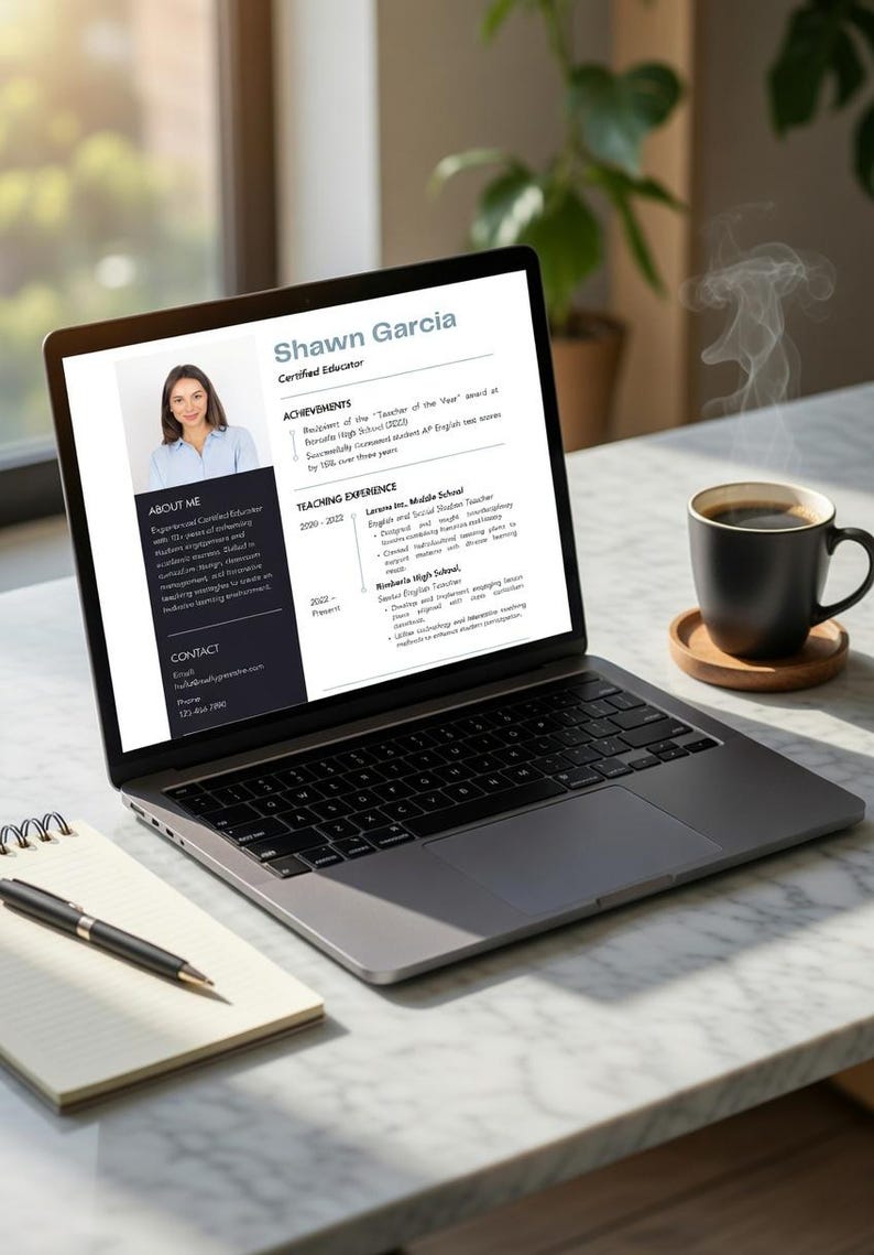 ATS Friendly Teacher Resume Template — Editable CV for Education Job ...
