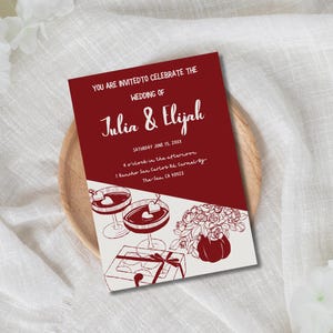 Hand Drawn Wedding Invitation | Save the Date | Quirky | Illustrated Bridal Invite | Whimsical, Fun | Digital Download | Editable Template