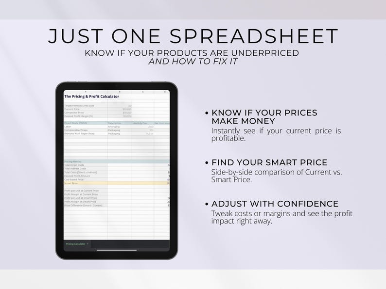 The Pricing & Profit Calculator 1.0 | Product Pricing Spreadsheet ...