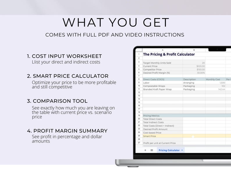 The Pricing & Profit Calculator 1.0 | Product Pricing Spreadsheet ...
