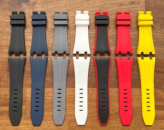 Rubber strap for Ap models. 42mm rubber strap for offshore Audemars Piguet offshore watch models. Ap offshore rubber strap