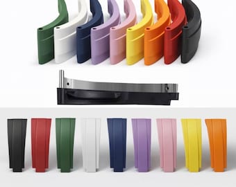 Correa de caucho para correa de reloj estilo Oysterflex de 20 mm.