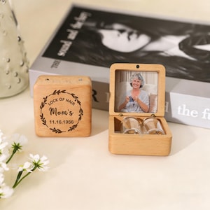 Caja conmemorativa de madera personalizada con foto, caja personalizada para guardar cabello, regalo conmemorativo por pérdida, regalo conmemorativo del Día de la Madre, recuerdo de duelo