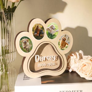 Custom Wooden Pet Fur Keepsake Box with Photo,Pet Memorial Gift,Dog Hair Memorial Box,Dog Memory Shadow Box,Paw Print Memorial,Pet ashes box