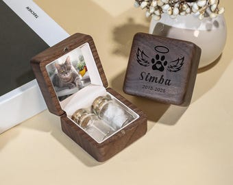 Caixa de madeira personalizada para guardar pelos de animais de estimação, caixa para cinzas de animais de estimação, presente personalizado de condolências pela perda de um animal de estimação, memorial para cães, gatos e coelhos, presente de lembrança para gatos, presentes para quem perdeu um animal de estimação.