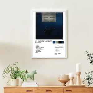 Billie Eilish Fan Art Printable, Hit Me Hard And Soft Digital Poster, Instant Download, Minimalistic Music Wall Decor, Music Aesthetic Print