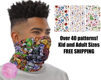 Kids & Adults Neck Gaiters | 45 Options | Face Mask | Buff | Beauty, Castle, Starbucks, Floral, Mermaid, Matching Disney, WDW, Vacation