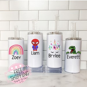 Personalized Tumbler for Kids Custom Sippy Cup Insulated Thermos Kids Christmas Gift Boys Girls Stocking Stuffer Easter Basket Idea