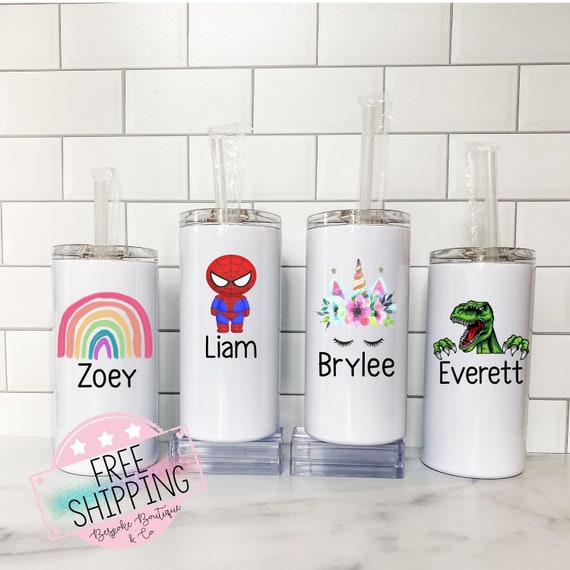 Personalized Tumbler for Kids Custom Sippy Cup Insulated Thermos