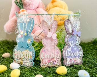 Personalized Easter Basket Shaker Tag, Bunny Tag, Easter Basket Tag, Easter Decor, Kids Easter Gift, Acrylic Tag, Gift Tag, First Easter