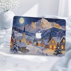 Snowy Village Hard Macbook Case Protective Laptop Cover for 2026 New Mac Pro 16/15, Macbook Air 15 14, MacBook Ret 15 13 12, MacBook NeoA18