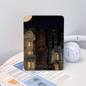 Moonlit Cityscape Case With Hand Strap for Kindle 2025, Kindle 12/11/10, Kindle Paperwhite 12/11/10, Kindle 6&#39;&#39;/6.8&#39;&#39;/7&#39;&#39; Case, Gift for Her