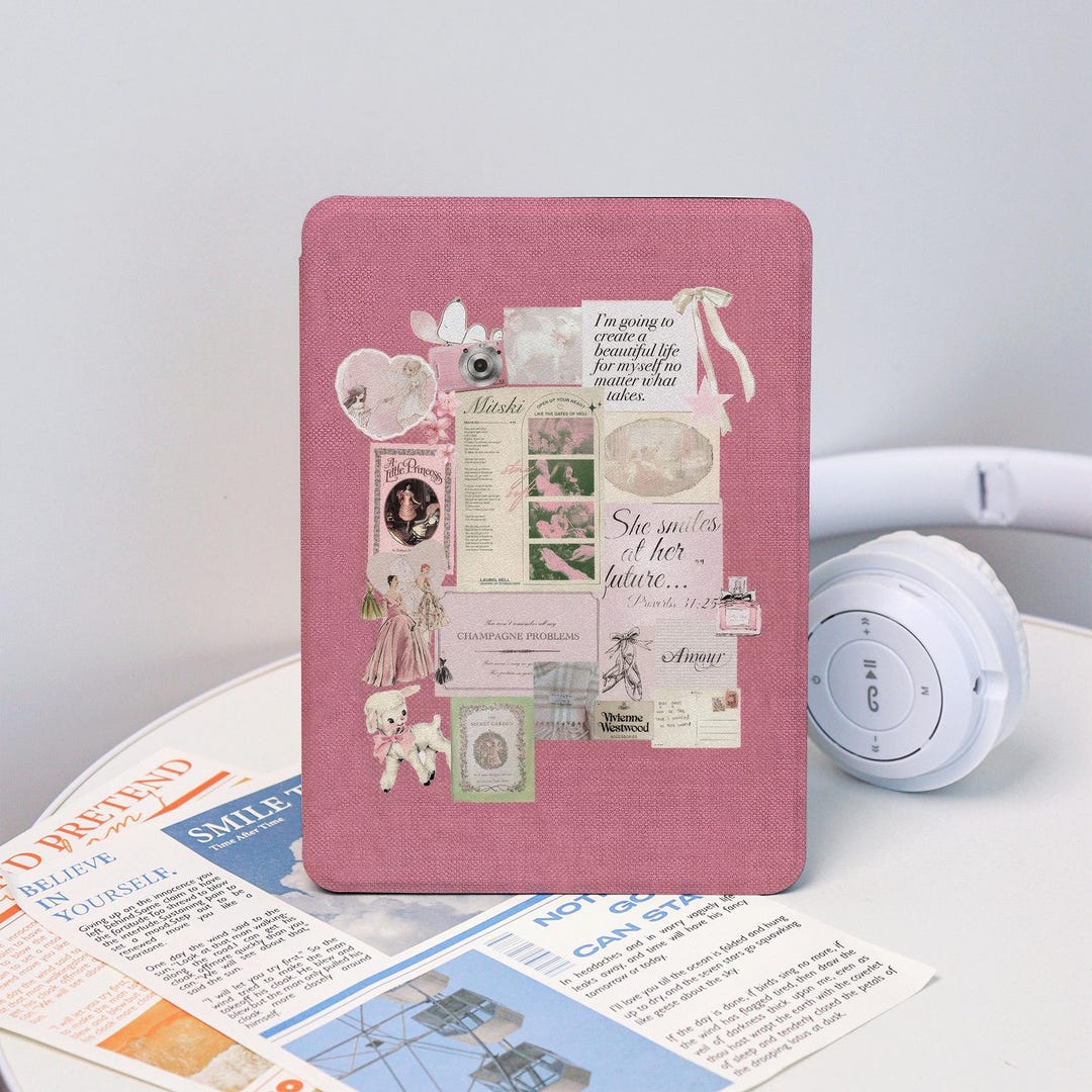 Pink Dream Collage Case With Hand Strap for Kindle 2025, Kindle 12/11 ...