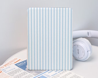 Blue Stripe Harmony Kobo Kindle Case With Hand Strap, Kindle 12/11/10/8, Paperwhite 12/11/10, Kobo Clara Color/2E/BW Case, Gift for Her