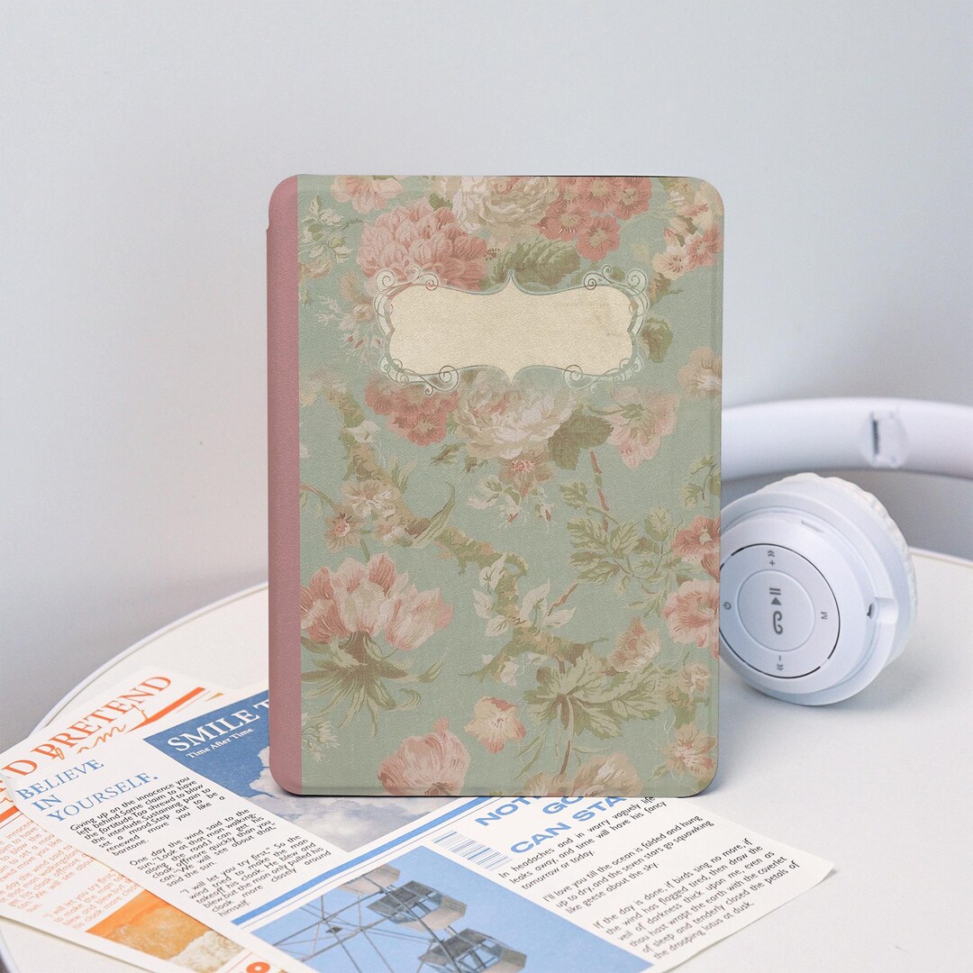 Vintage Floral Note Case With Hand Strap for Kindle 2025, Kindle 12/11 ...