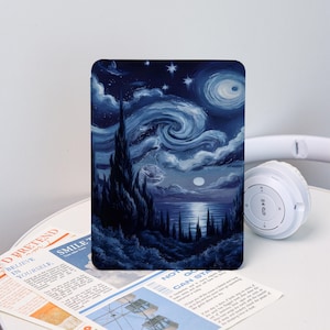 Starry Night Seascape Case With Hand Strap for Kindle 2025, Kindle 12/11/10, Kindle Paperwhite 12/11/10, Kindle 6&#39;&#39;/6.8&#39;&#39;/7&#39;&#39;, Gift for Her
