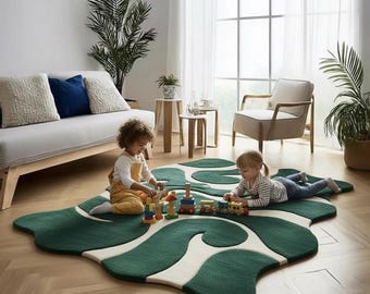 Hand Tufted Kids Play Nursery Soft Wool Area Rug