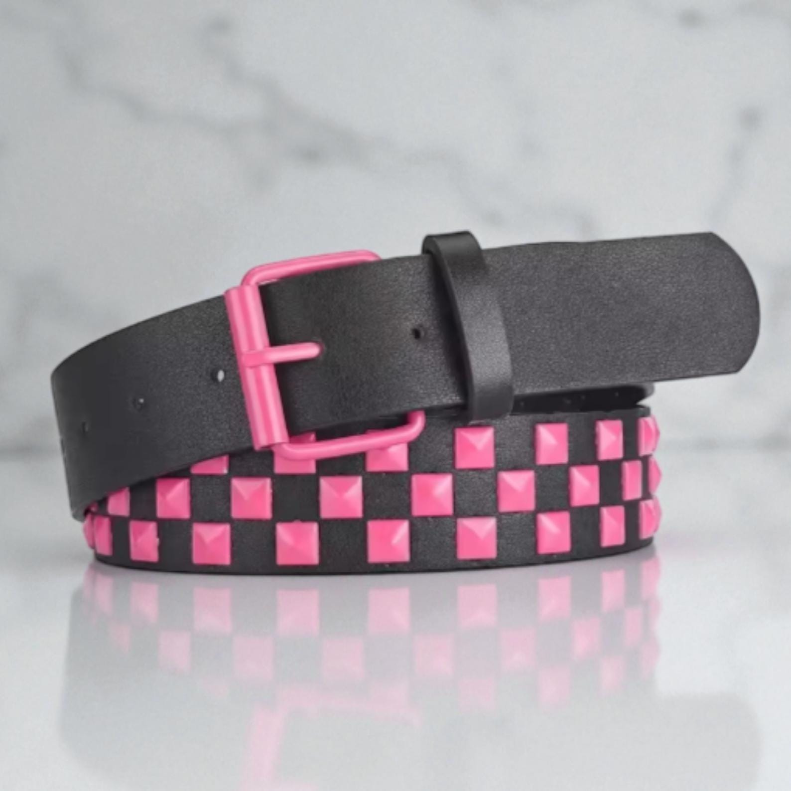 VINTAGE Y2K Pink & Black Wings Hawthorne Heights Emo Scene Web Belt Vintage Heart Wings Grommet Buckle Punk Belt | Retro Stage main image 3