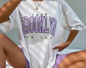 T-shirt Brooklyn New York grunge-stijl, Brooklyn Bridge-shirt 1898, vakantiecadeau New York, New York Travel-T-shirt, shirt New Yorker