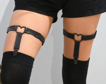 Punk been jarretels, dij jarretels leer, gotische vrouwen sieraden | Gepunte beenbanden