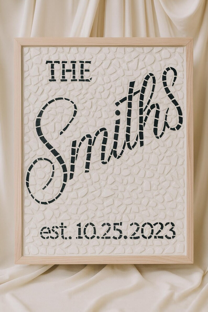 Custom Mosaic Tile Name Sign
