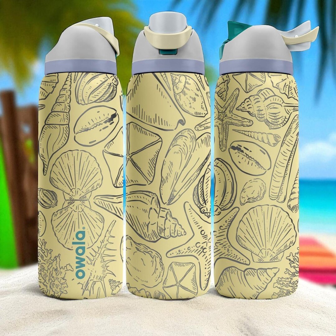 Engraved Seashell Tumbler – Owala Water Bottle With Ocean Shell
