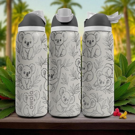 Engraved Koala Tumbler – Owala Water Bottle With Cute Koala and
