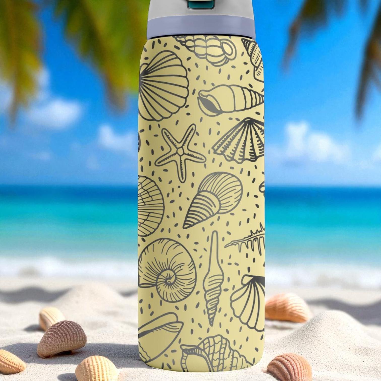 Seashell Engraved Owala Tumbler – 16oz 24oz 32oz 40oz Beach Cup
