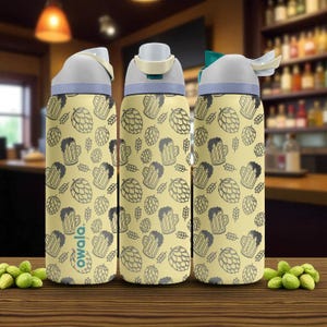 Beer Lover Engraved Owala Bottle – Hops & Ale Pattern – Brewery Gift Stainless Cup 16oz 24oz 32oz 40oz  ⸻