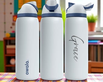 Aangepaste naam Owala-waterfles – gegraveerd 16oz 24oz 32oz 40oz – gepersonaliseerd terug naar school-cadeau voor kinderen en tieners