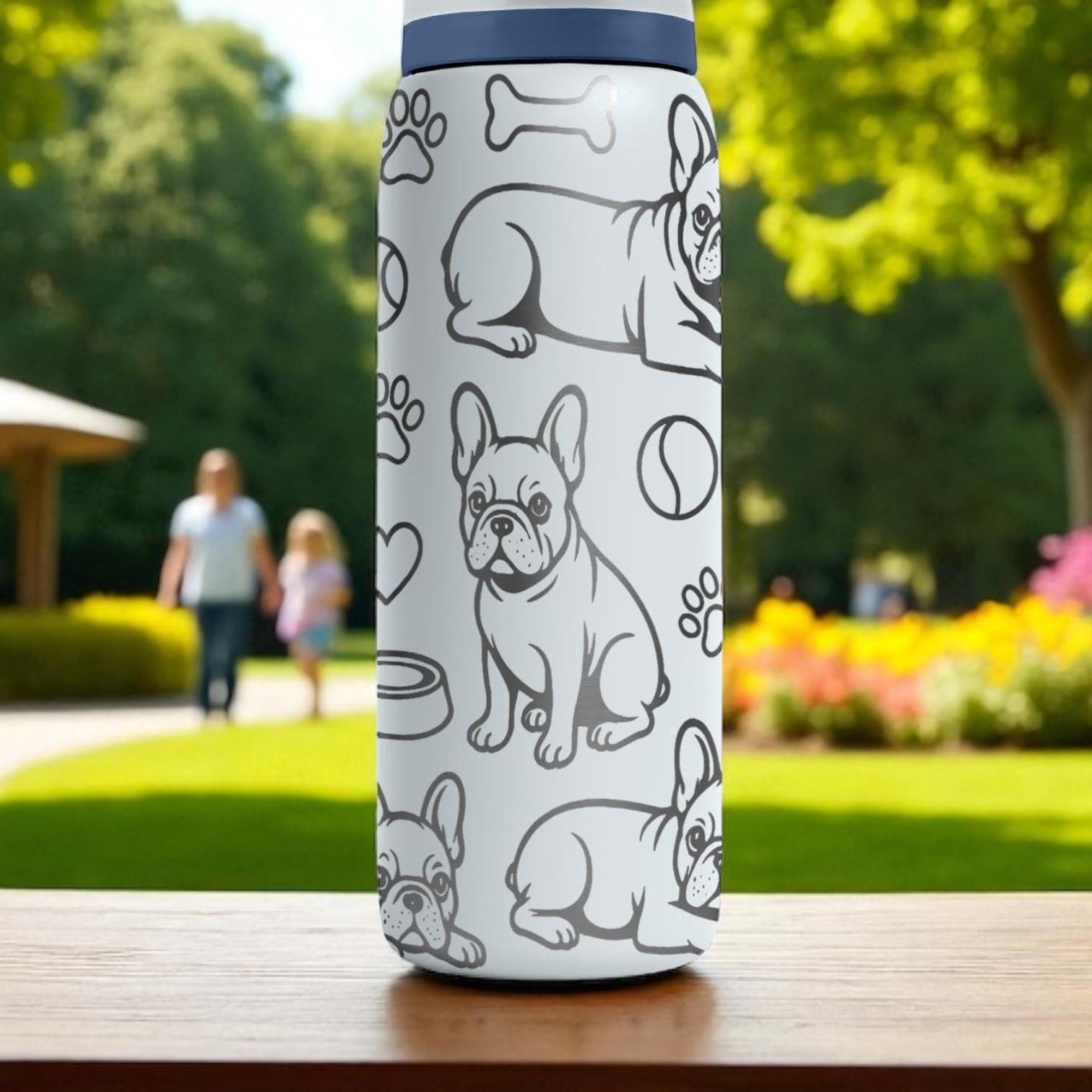 French Bulldog Engraved Owala Bottle – Cute Frenchie Gift With