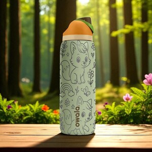 Fox Forest Owala Bottle – 16oz 24oz 32oz 40oz Engraved Cute Animal Cup – Woodland Themed Gift – Kids Wildlife Adventure Drinkware image 6