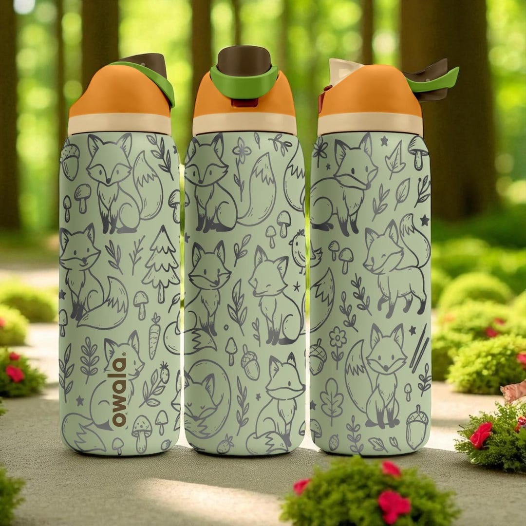 Owala Fox Forest Tumbler – 16oz 24oz 32oz 40oz – Cute Woodland