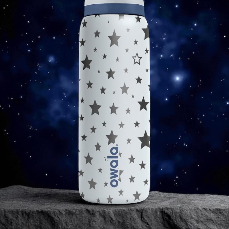 Starry Night Owala Bottle – Engraved Stars Wrap Design – Celestial Stainless Steel Cup 16oz 24oz 32oz 40oz image 6