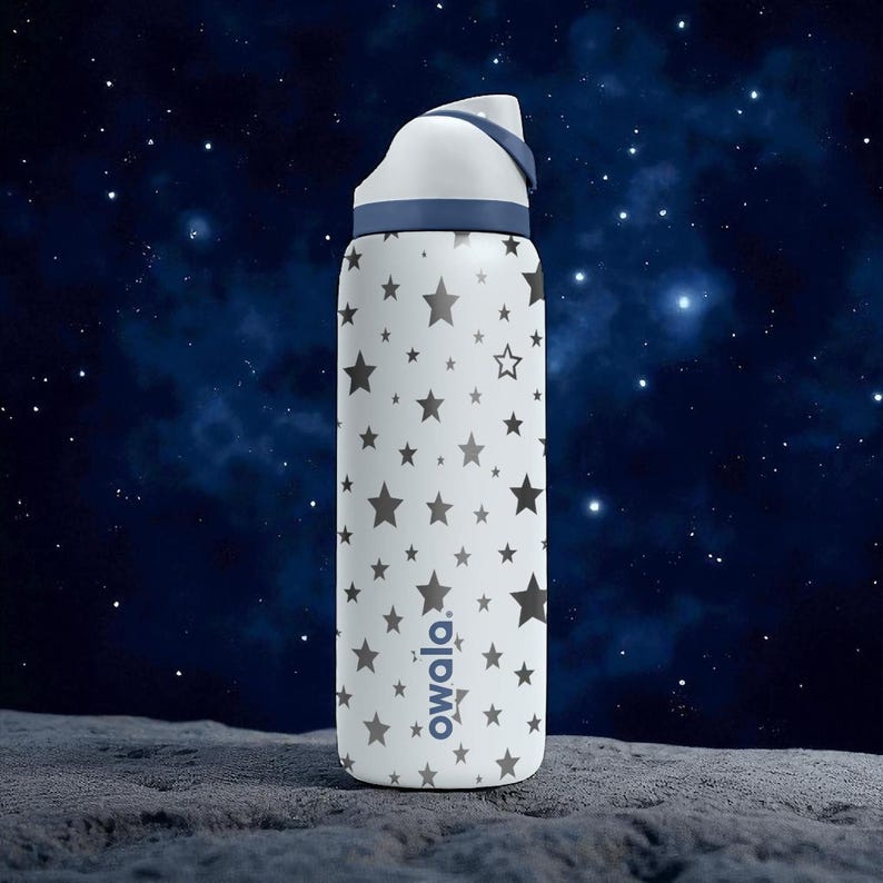 Starry Night Owala Bottle – Engraved Stars Wrap Design – Celestial Stainless Steel Cup 16oz 24oz 32oz 40oz image 7