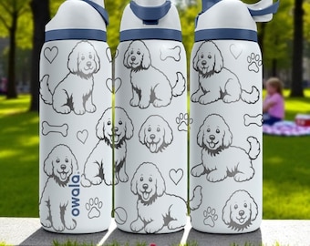 Goldendoodle Engraved Owala Bottle – Cute Dog Gift for Doodle Lovers – 16oz 24oz 32oz 40oz Personalized Water Bottle