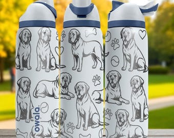 Mastiff Owala Bottle – 16oz 24oz 32oz 40oz – Gentle Giant Dog Lover Gift – Laser Engraved Owala Water Bottle for Pet Parents