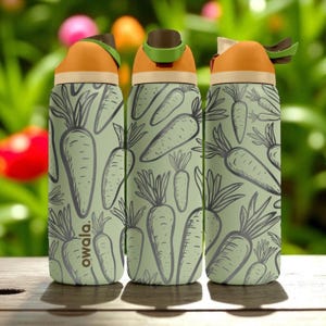 Owala Carrot Theme Tumbler – 16oz 24oz 32oz 40oz – Engraved Vegetable Pattern Water Bottle – Funny Gift for Veggie Lovers & Gardeners
