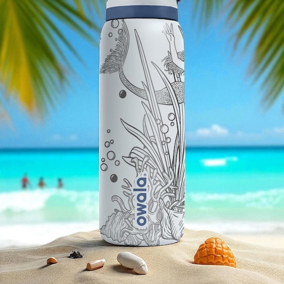 Mermaid Owala Bottle – 16oz 24oz 32oz 40oz Laser Engraved Ocean