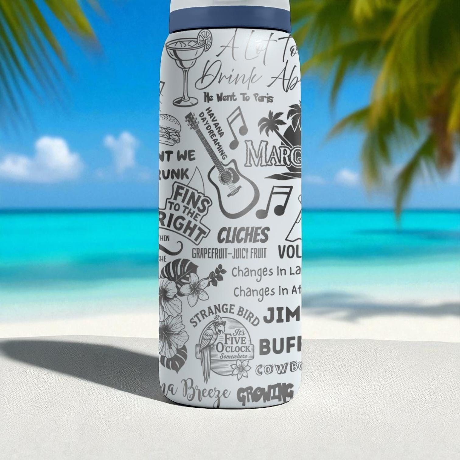 Margaritaville Owala Bottle – 16oz 24oz 32oz 40oz Engraved