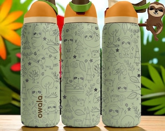 Cute Sloth Engraved Owala Tumbler – 16oz 24oz 32oz 40oz Forest Animal Cup – Gift for Slow Vibe Lovers